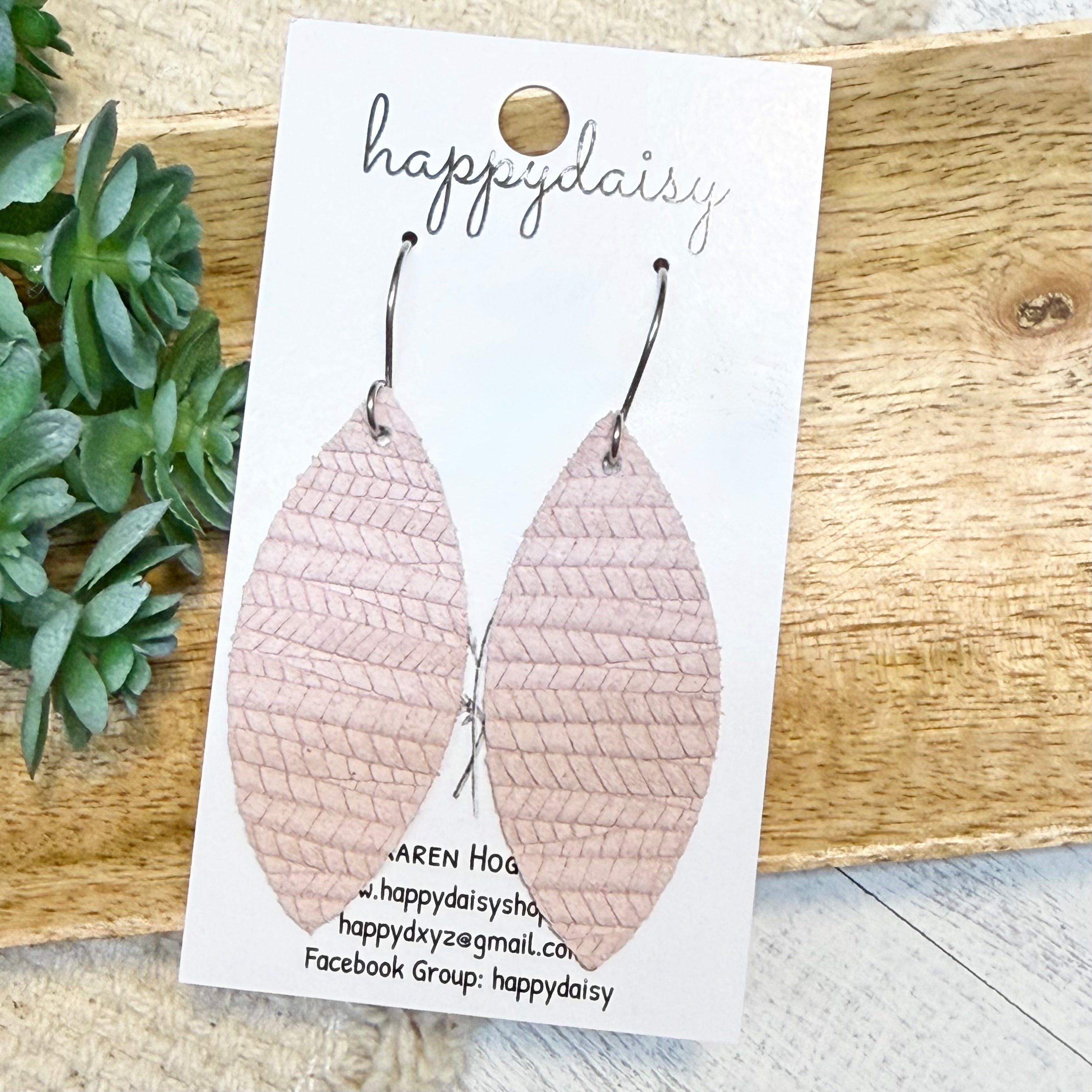 Blush Embossed Suede Aspen Earrings