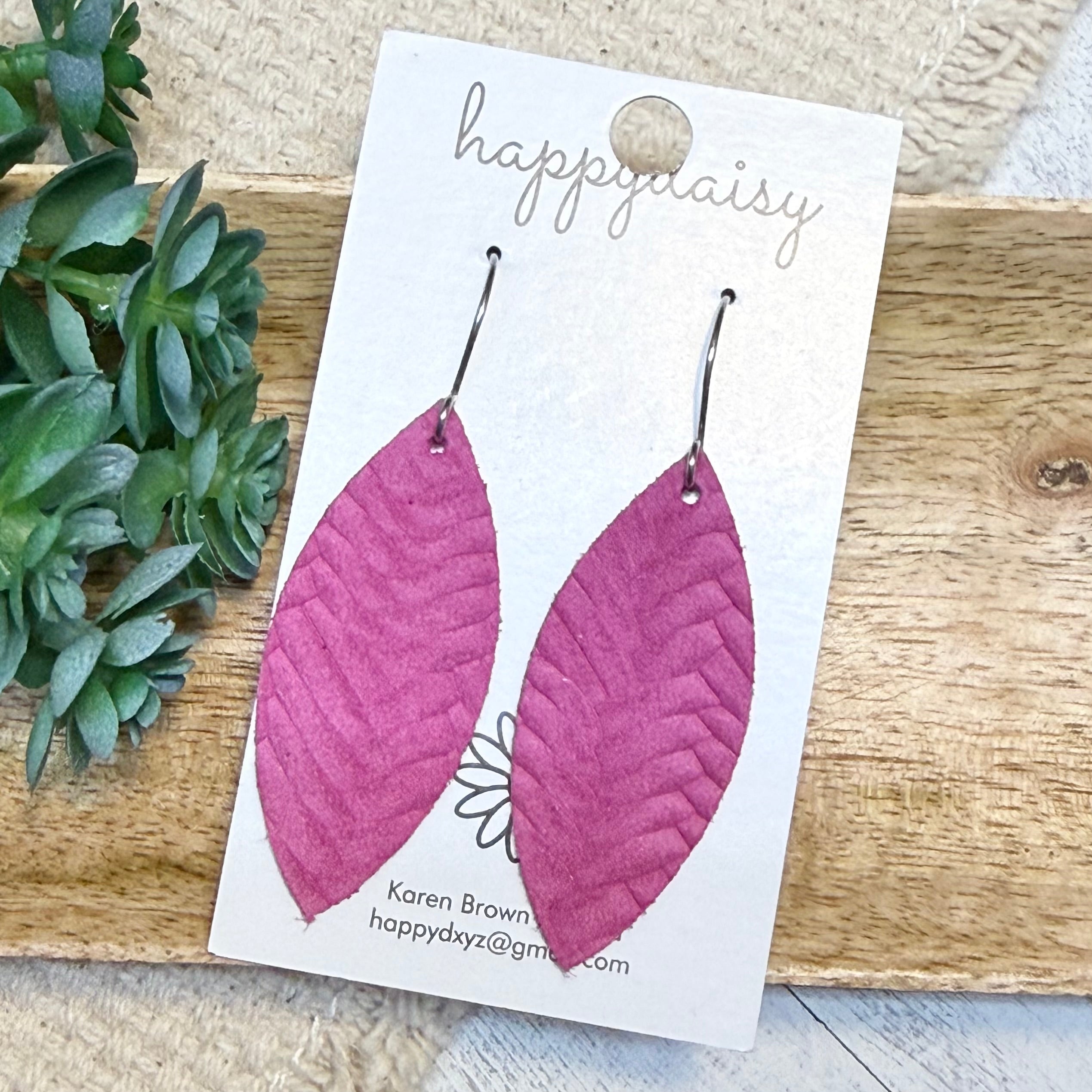 Berry Embossed Suede Aspen Earrings