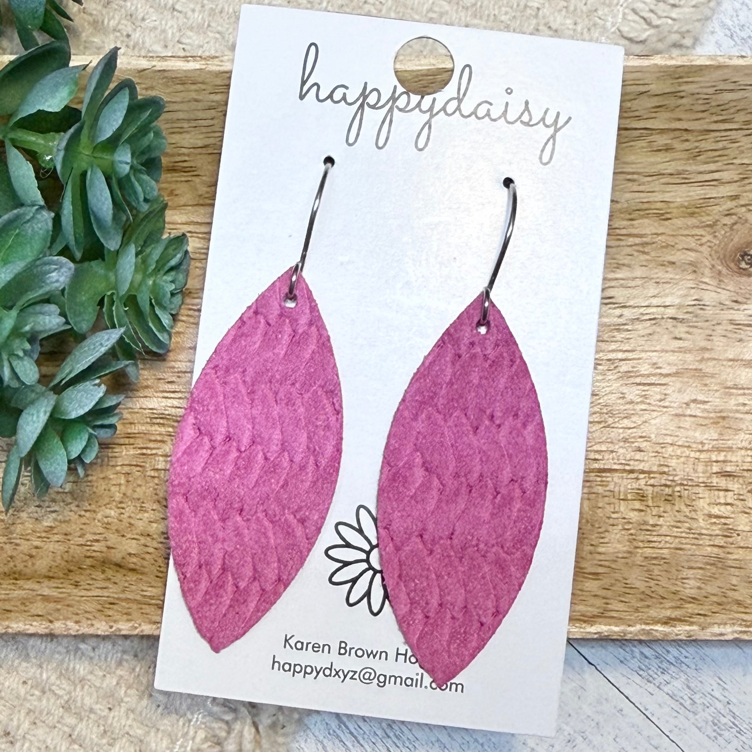 Soft Berry Embossed Suede Aspen Earrings