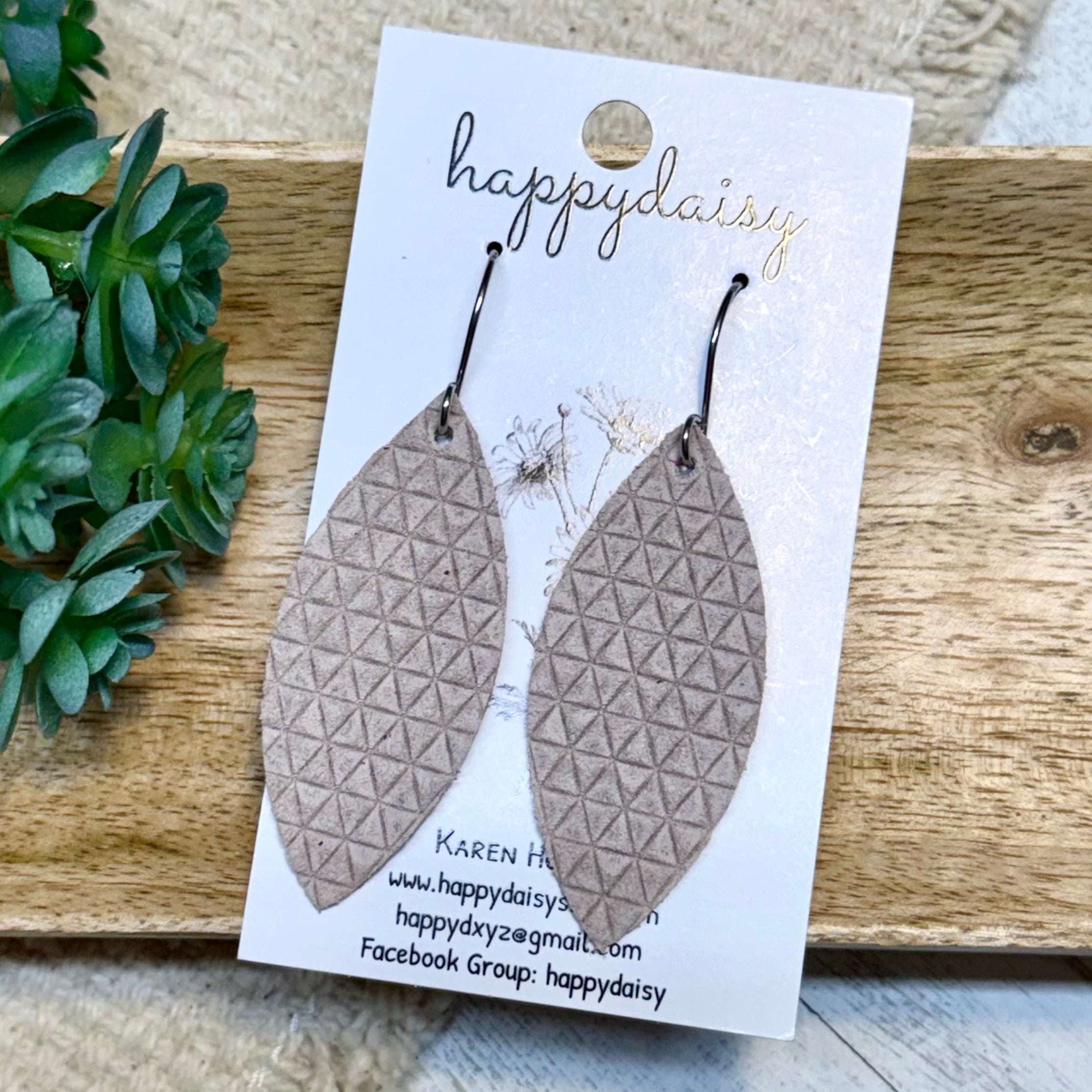 Soft Blush Embossed Suede Aspen Earrings