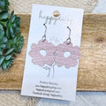 Blush Embossed Suede Flora Earrings