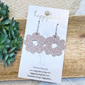 Soft Blush Embossed Suede Flora Earrings
