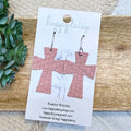 Dusty Rose Cross Earrings