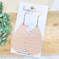 Blush Embossed Suede 2" Teardrop Earrings