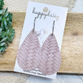 Misty Lavender Embossed Suede 2" Teardrop Earrings