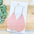 Dusty Rose Embossed Suede 2" Teardrop Earrings