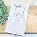 White Embossed Suede Jessie Earrings