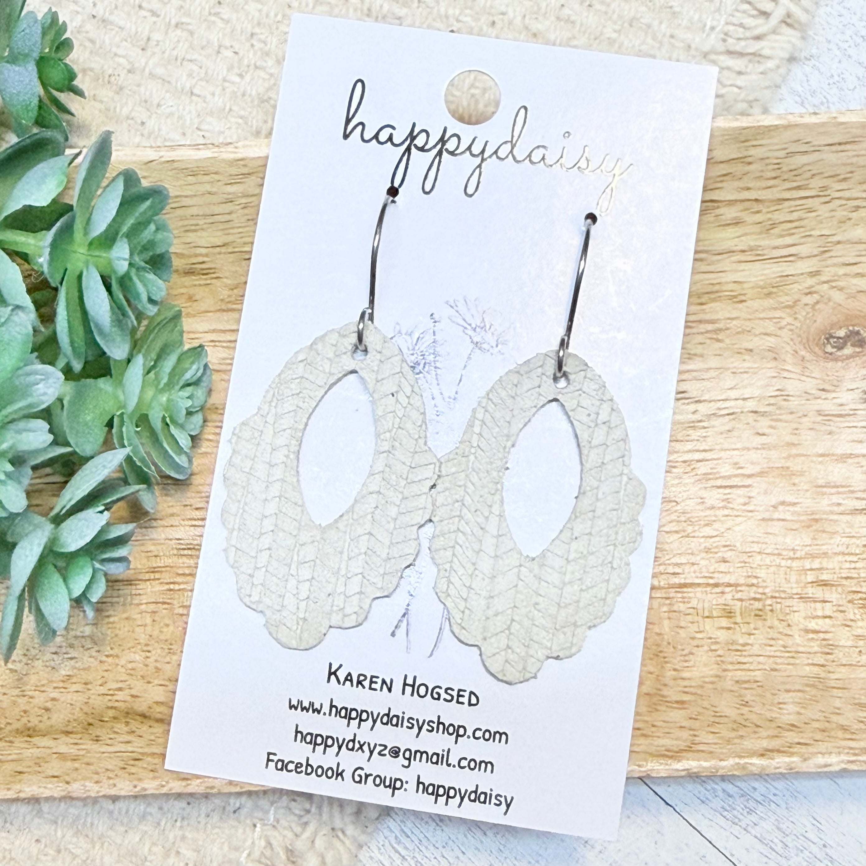 Ivory Embossed Suede Everly Earrings