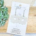 Ivory Embossed Suede Flora Earrings