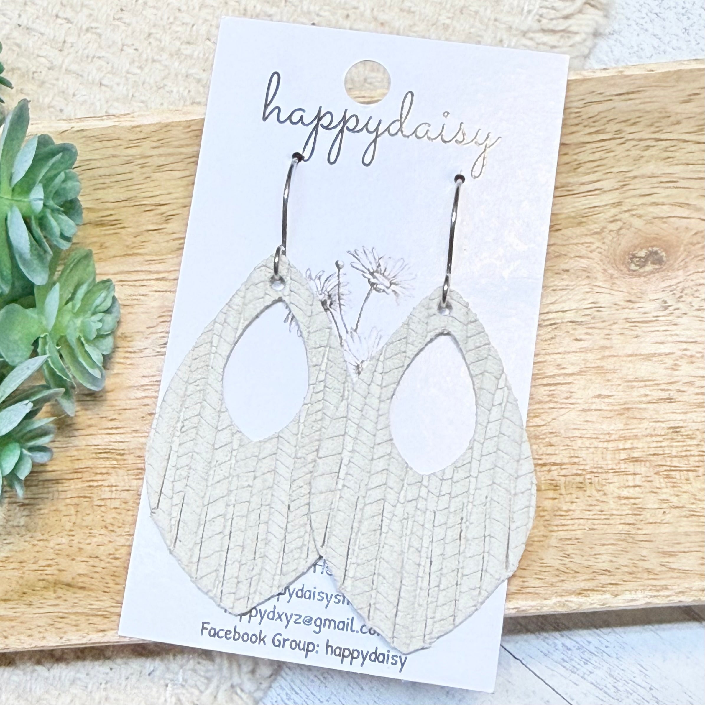 Ivory Embossed Suede Sierra Earrings