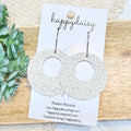 Ivory Hex Embossed Suede Mandy Earrings