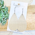 Wheat Embossed Suede 2" Teardrop Earrings