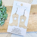 Desert Embossed Suede Western Star Boot Earrings