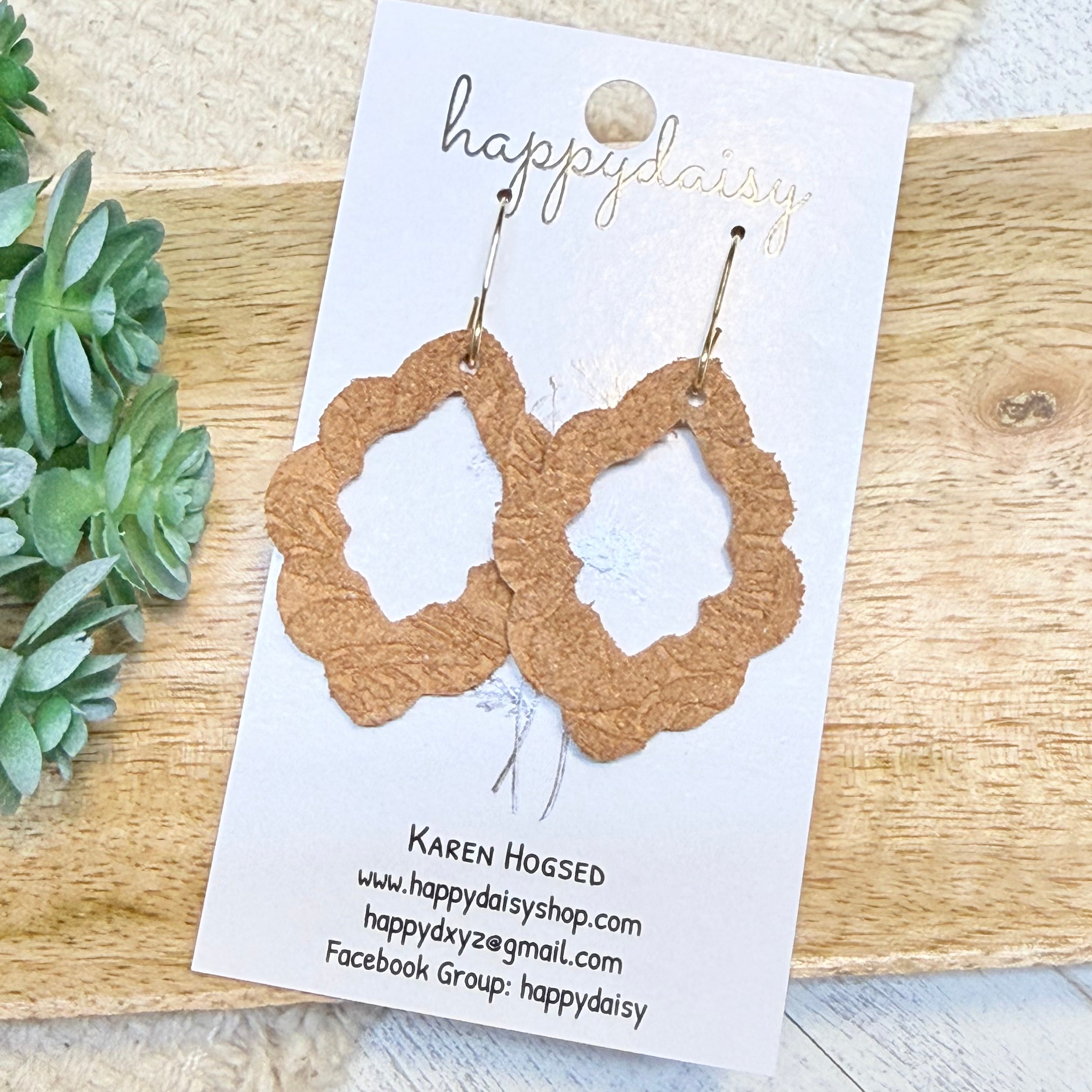 Tan Embossed Suede Savannah Earrings