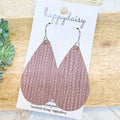 Mocha Embossed Suede 2" Teardrop Earrings