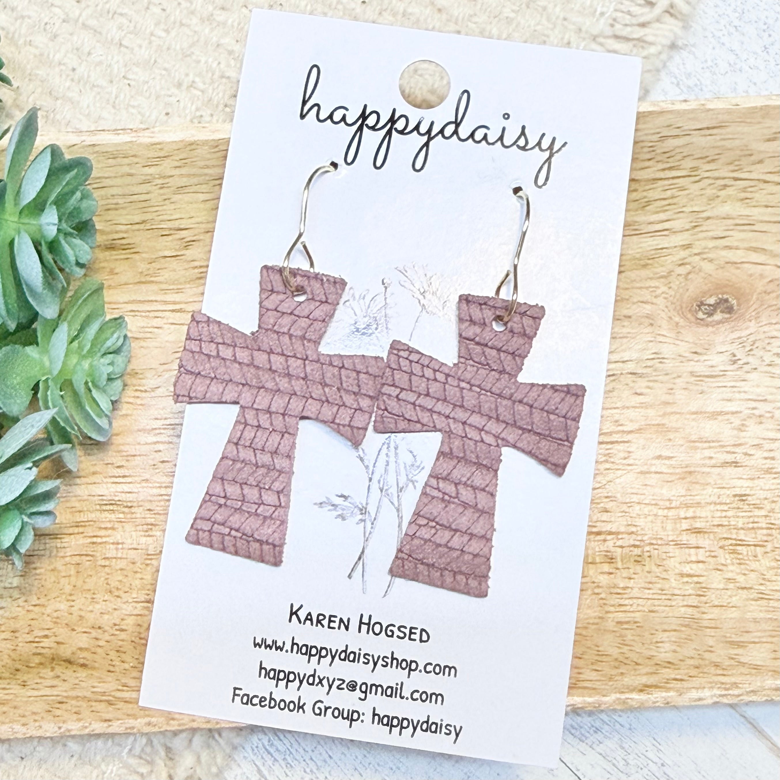 Mocha Cross Earrings