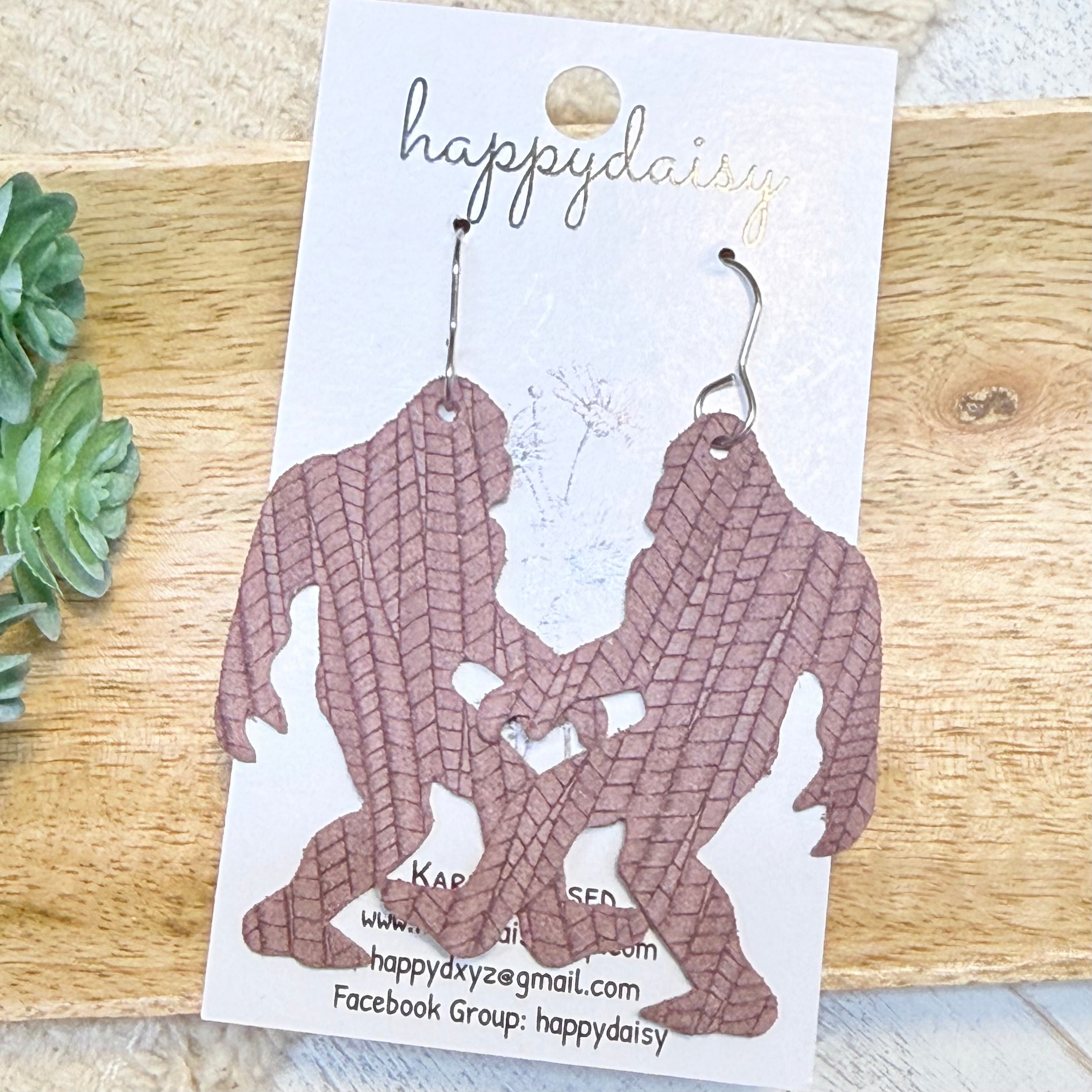 Mocha Smoky Mountain Bigfoot Earrings