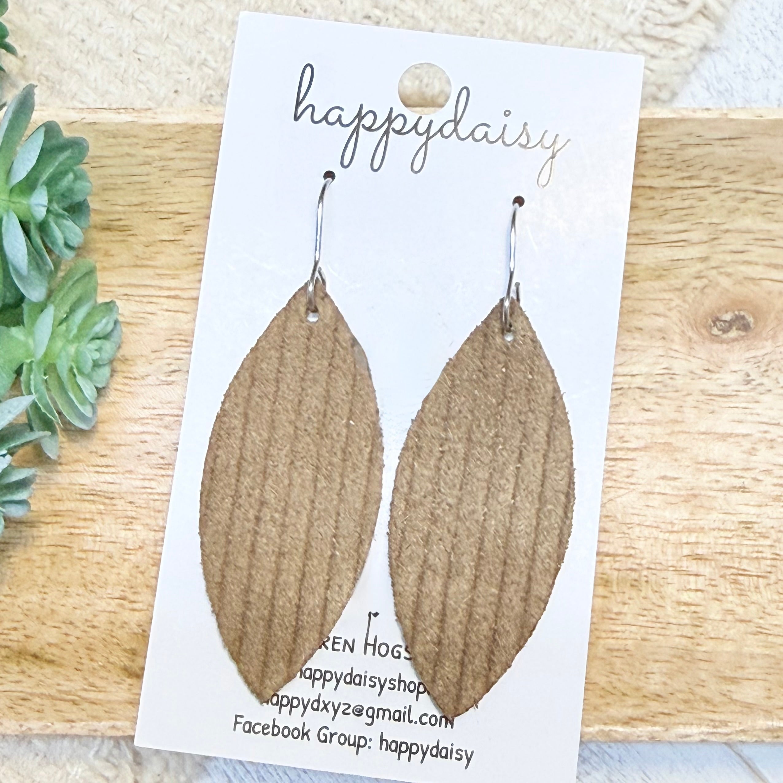 Coffee Embossed Suede Aspen Earrings