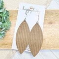 Coffee Embossed Suede Medium Aspen Earrings