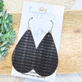 Black Embossed Suede 2" Teardrop Earrings