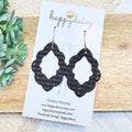 Black Embossed Suede Savannah Earrings