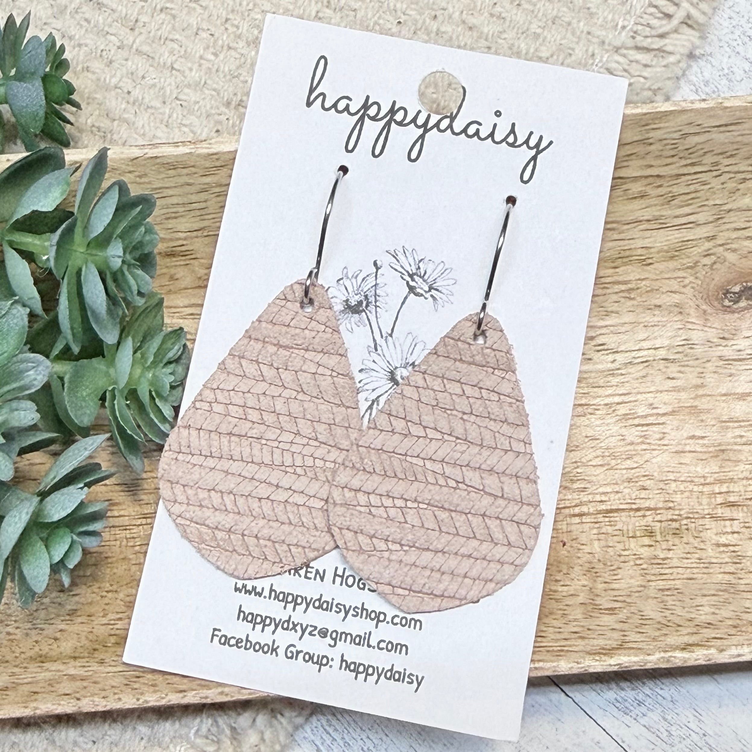 Blush Embossed Suede Vale Earrings