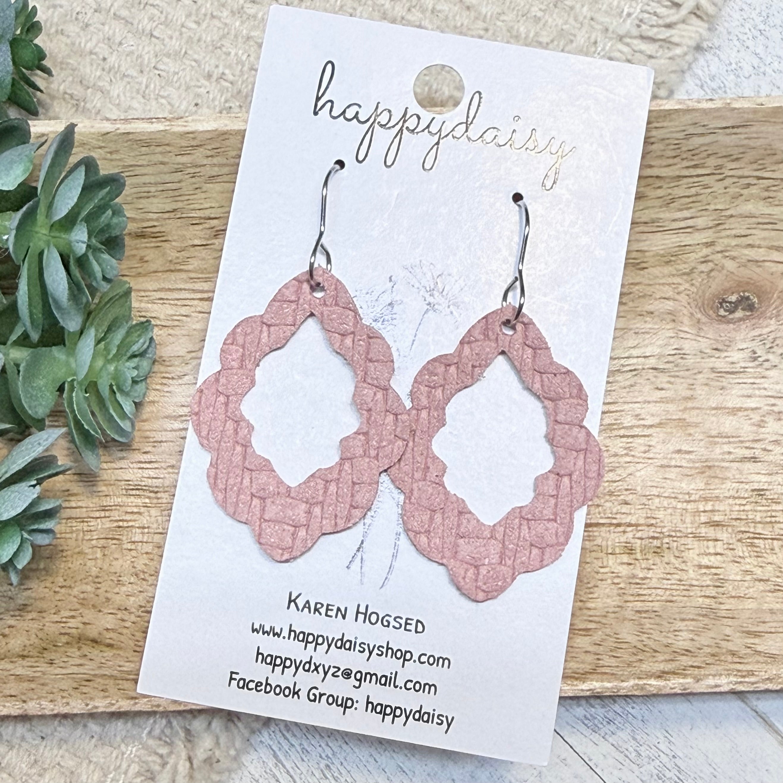 Dusty Rose Embossed Suede Savannah Earrings