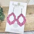 Soft Berry Embossed Suede Savannah Earrings