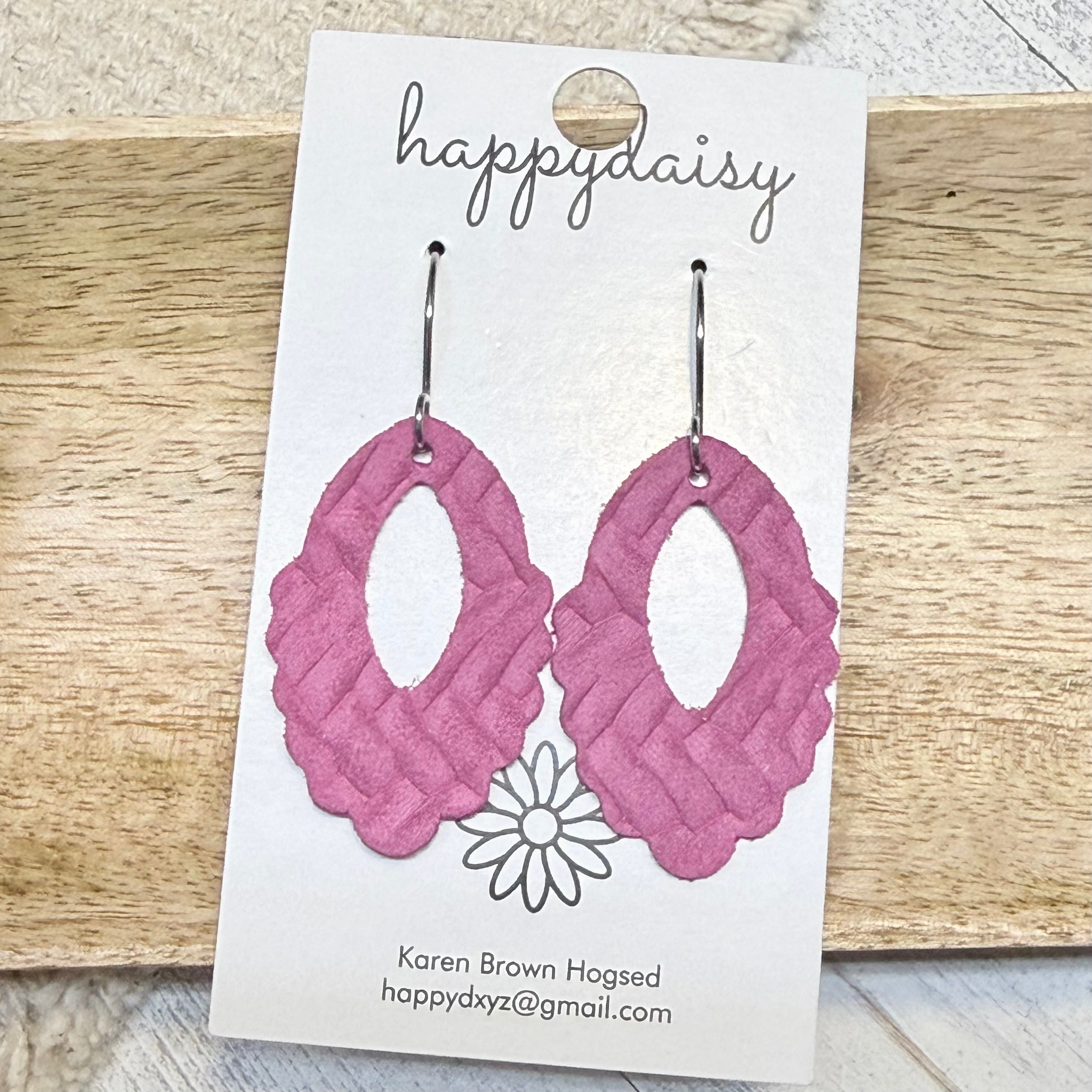 Berry Embossed Suede Everly Earrings