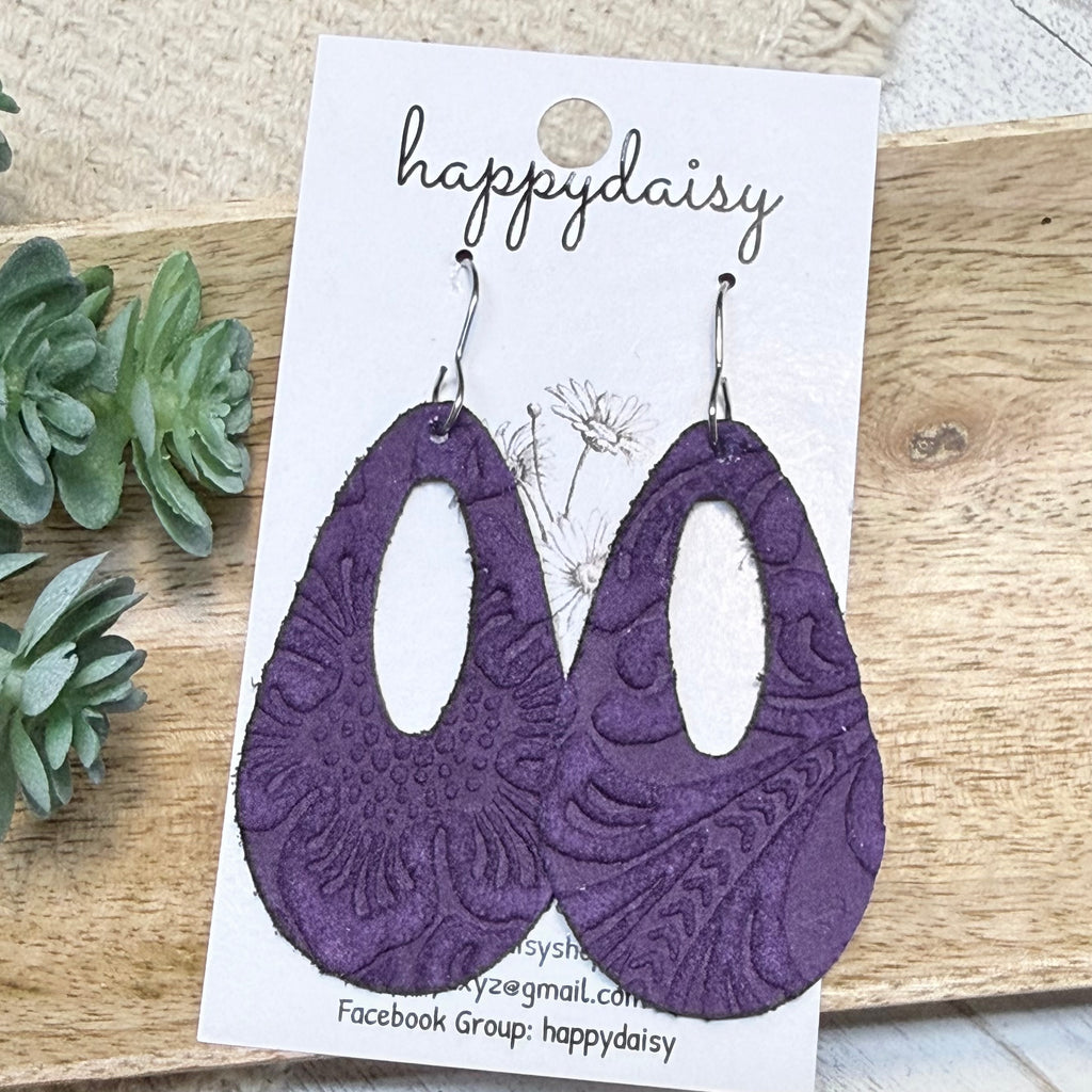 Embossed Italian Leather Savannah Earrings