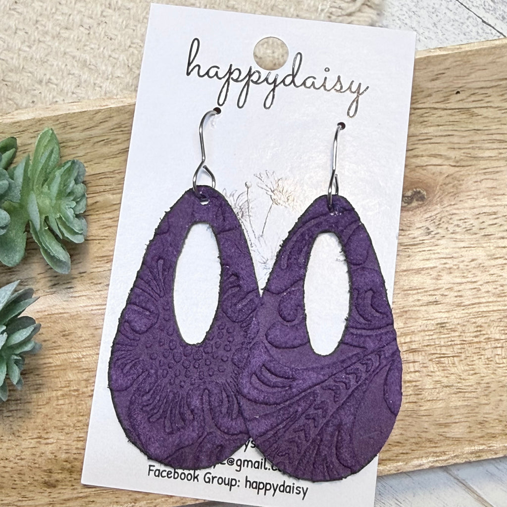 Embossed Italian Leather Savannah Earrings
