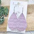 Lavender Embossed Suede 2" Teardrop Earrings