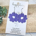 Violet Embossed Suede Flora Earrings