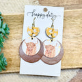 Farm Highland Cow Halo Earrings