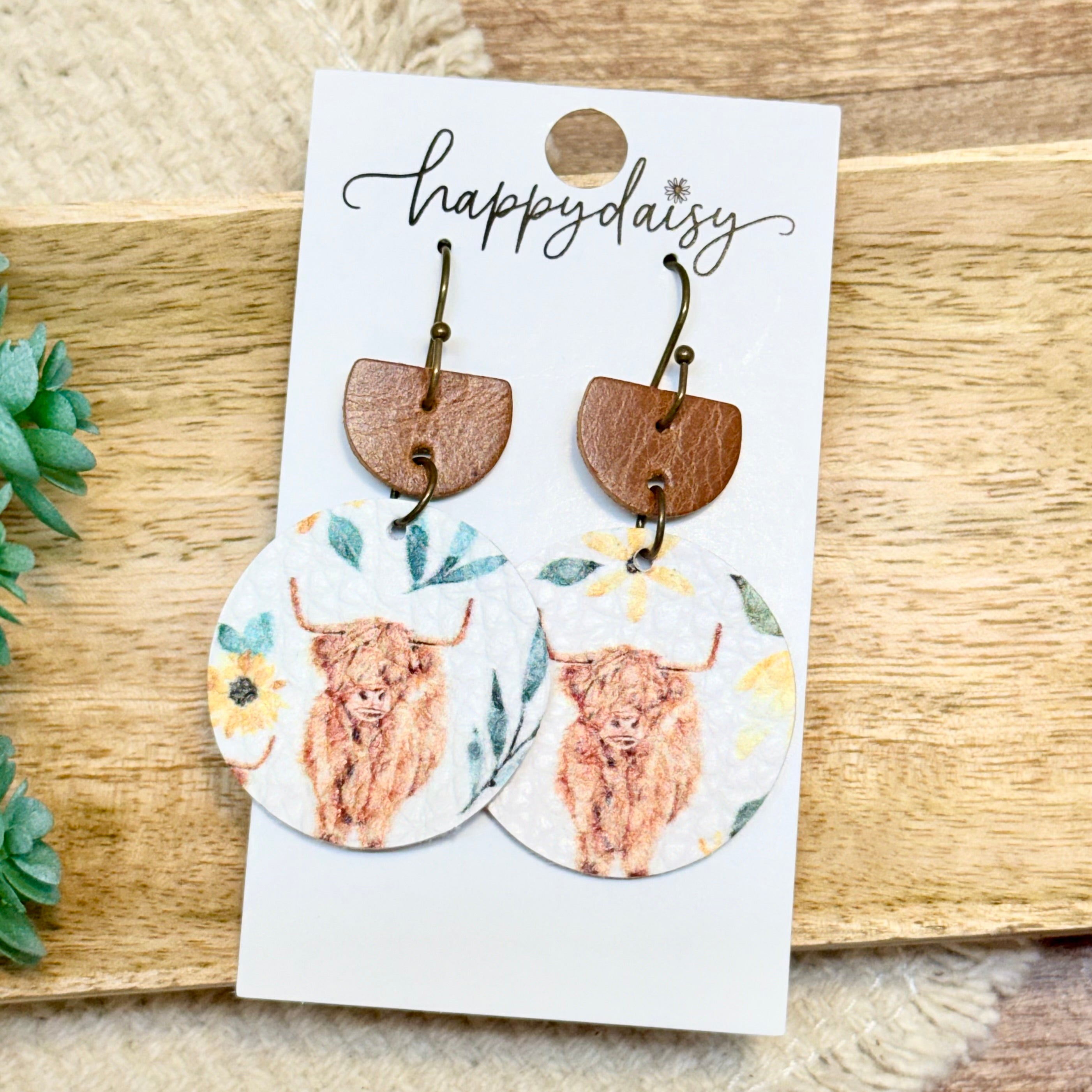Farm Highland Cow Luna Earrings