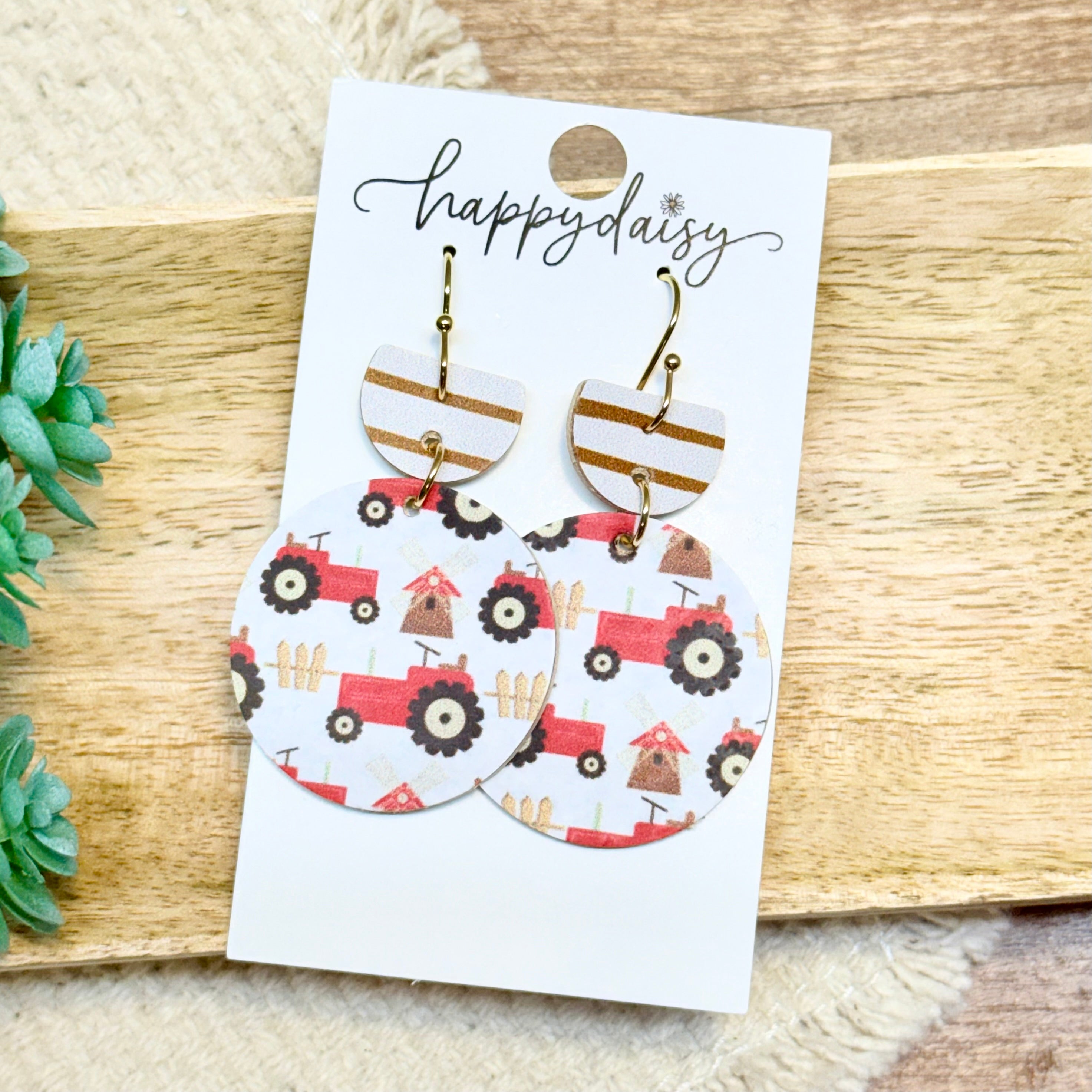 Farm Tractor Luna Earrings