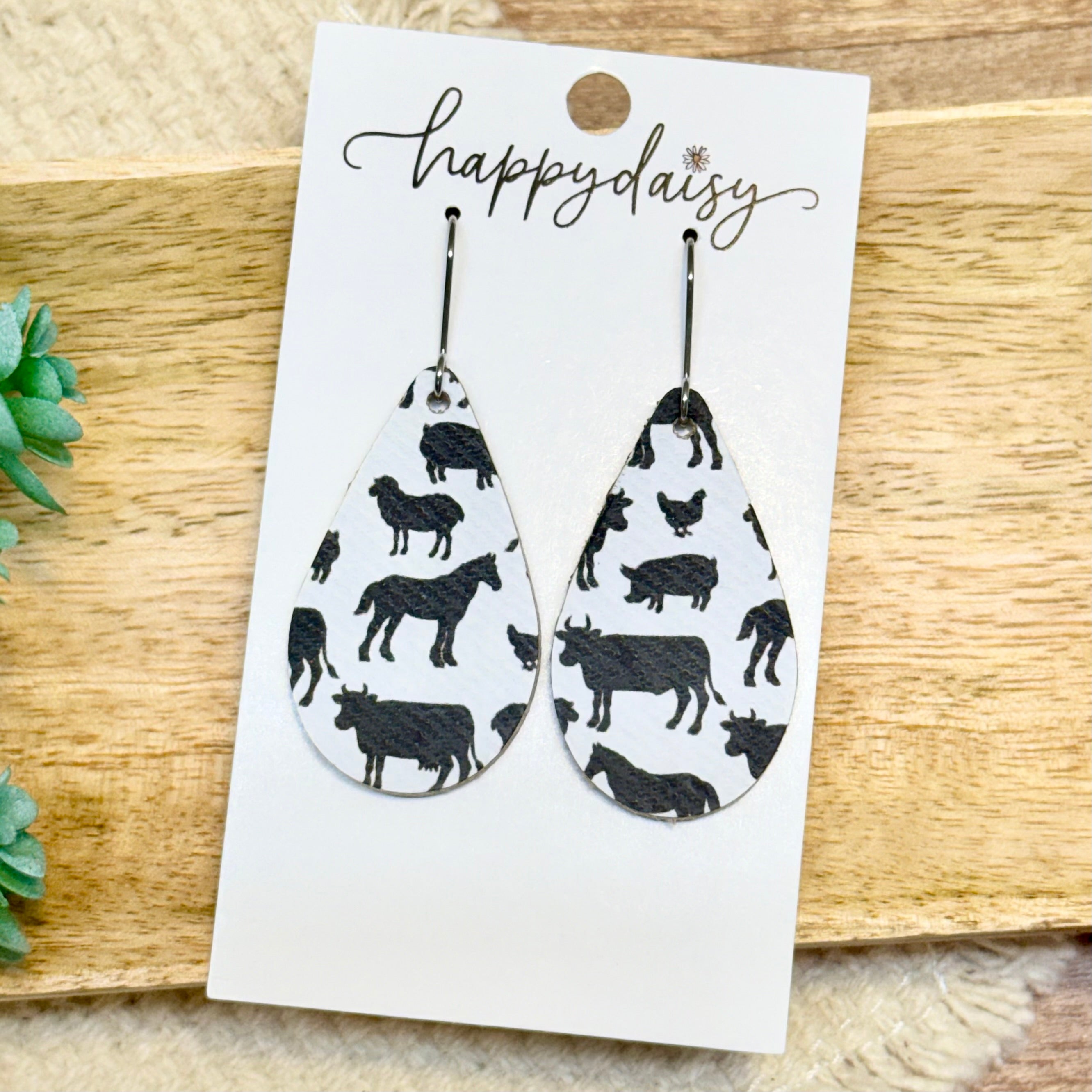 Farm Animal Teardrop Earrings