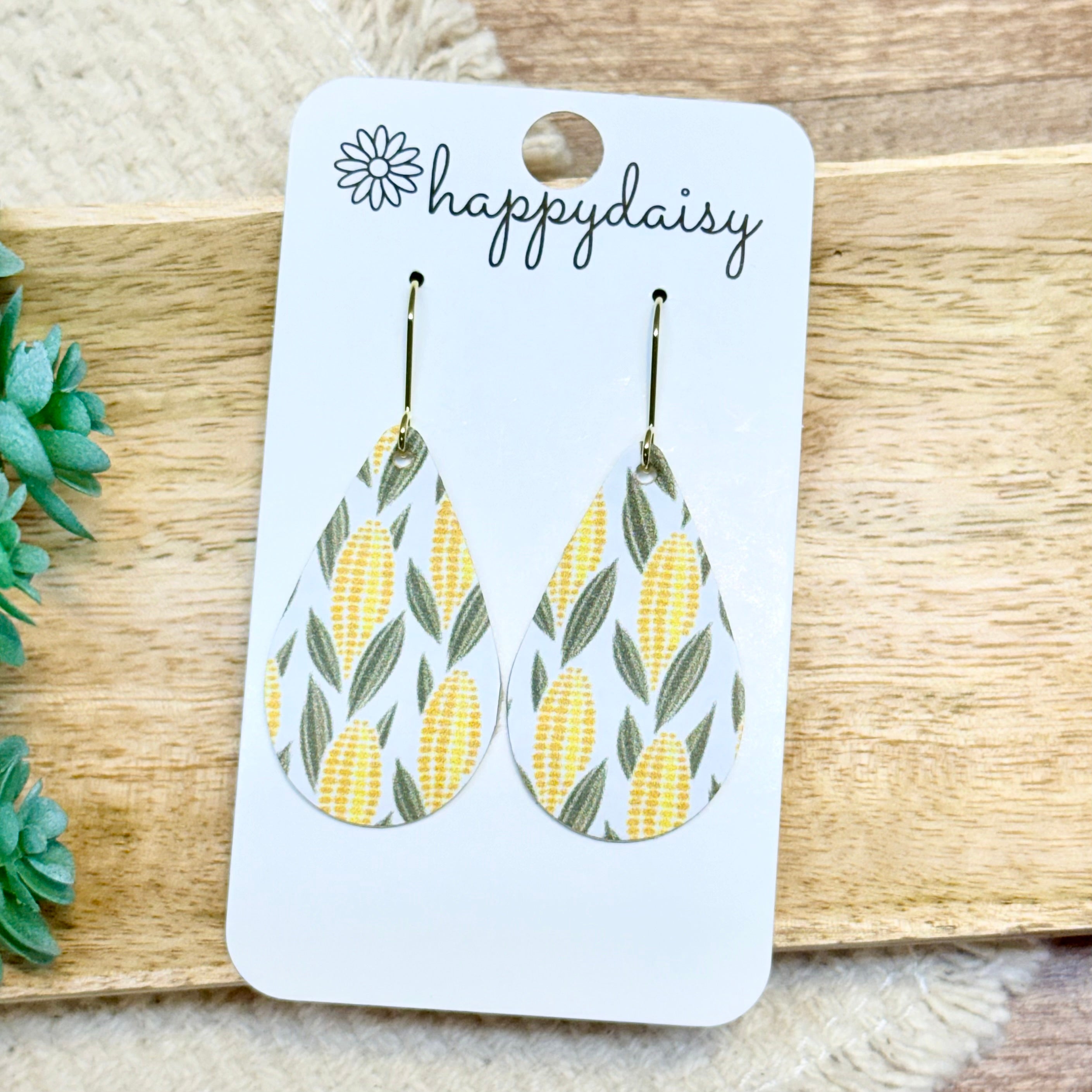 Farm Harvest Corn Teardrop Earrings