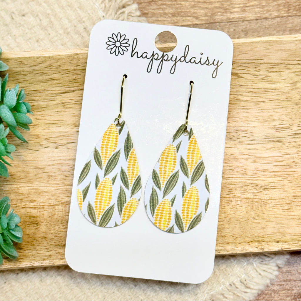 Farm Harvest Corn Teardrop Earrings