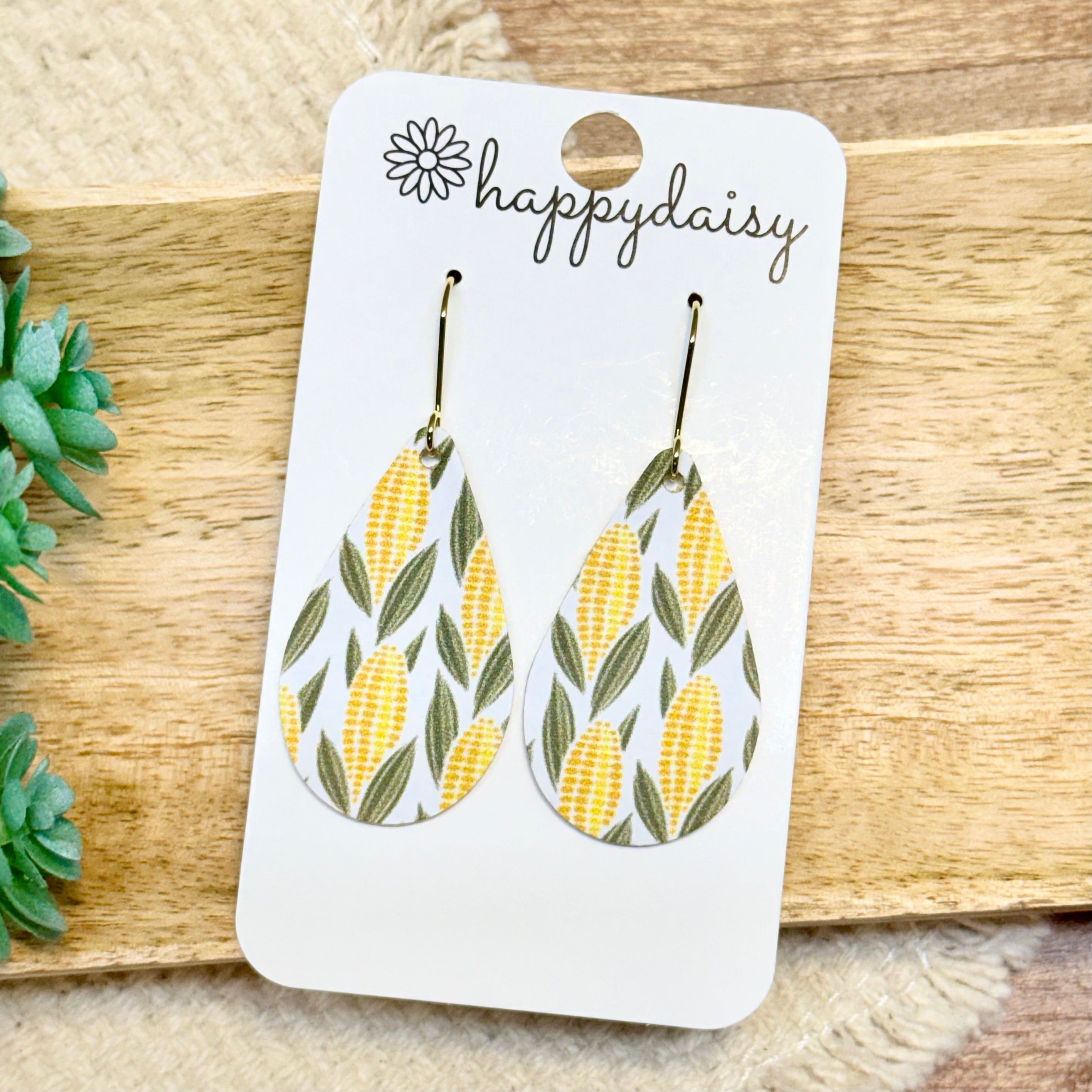 Farm Harvest Corn Teardrop Earrings