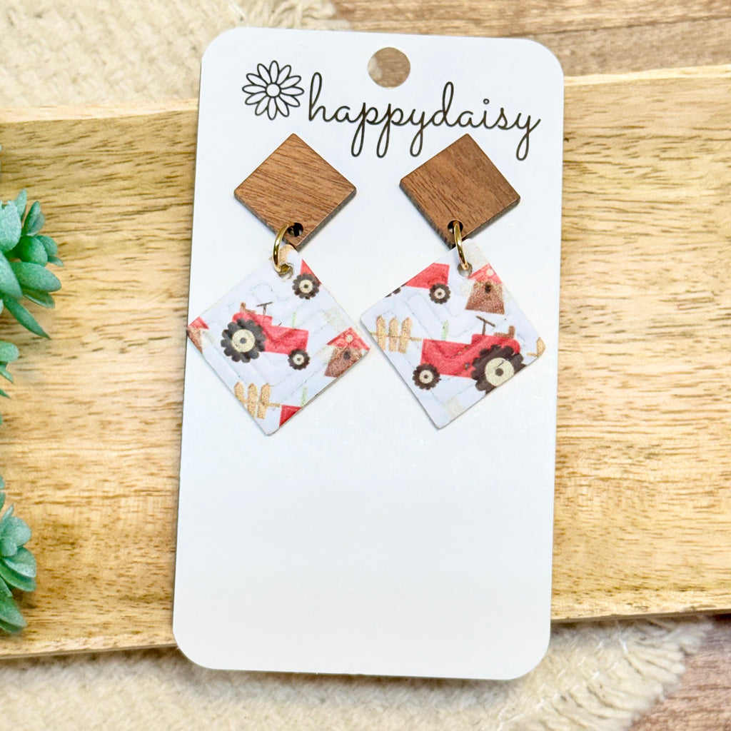Farm Tractor Jimmie Earrings