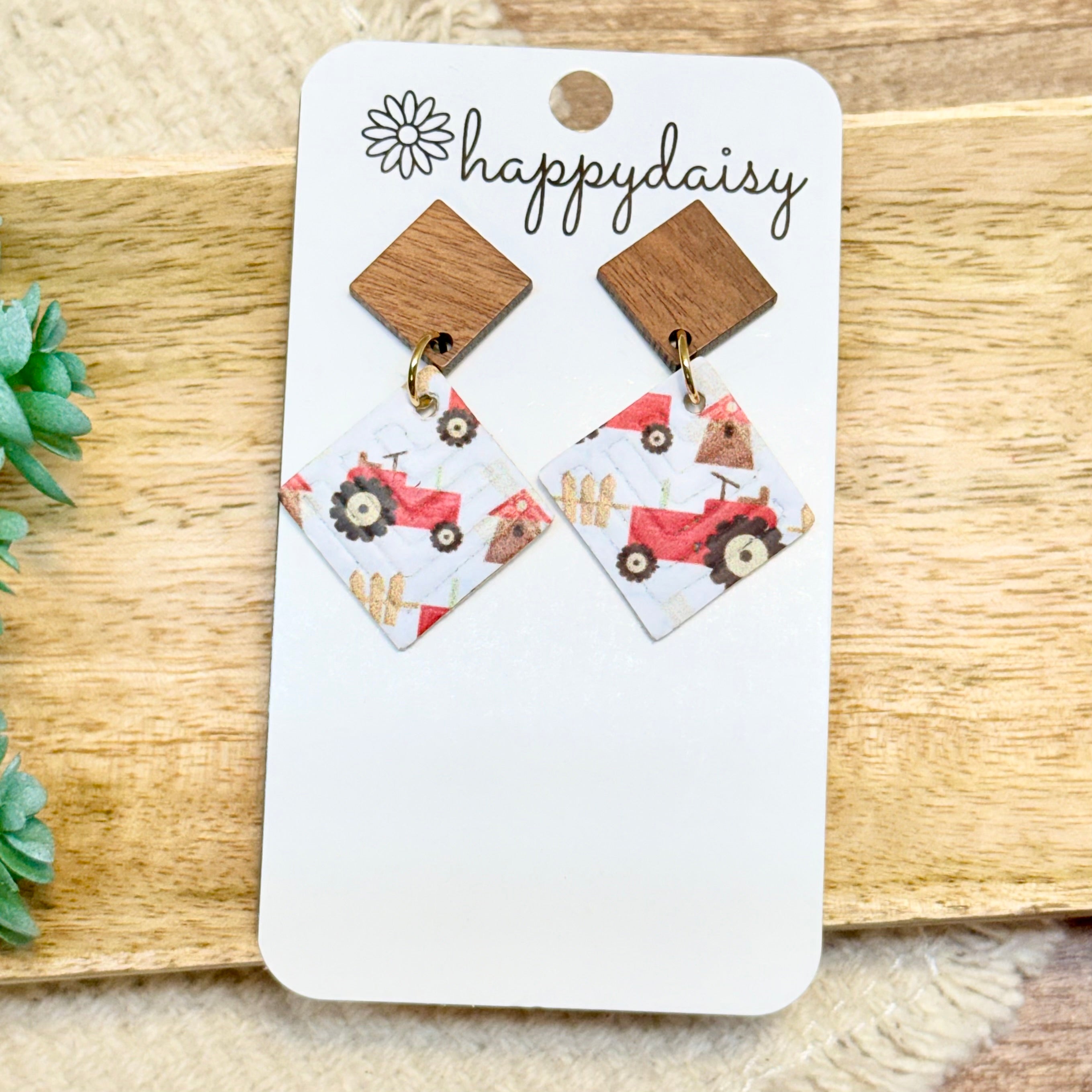 Farm Tractor Jimmie Earrings