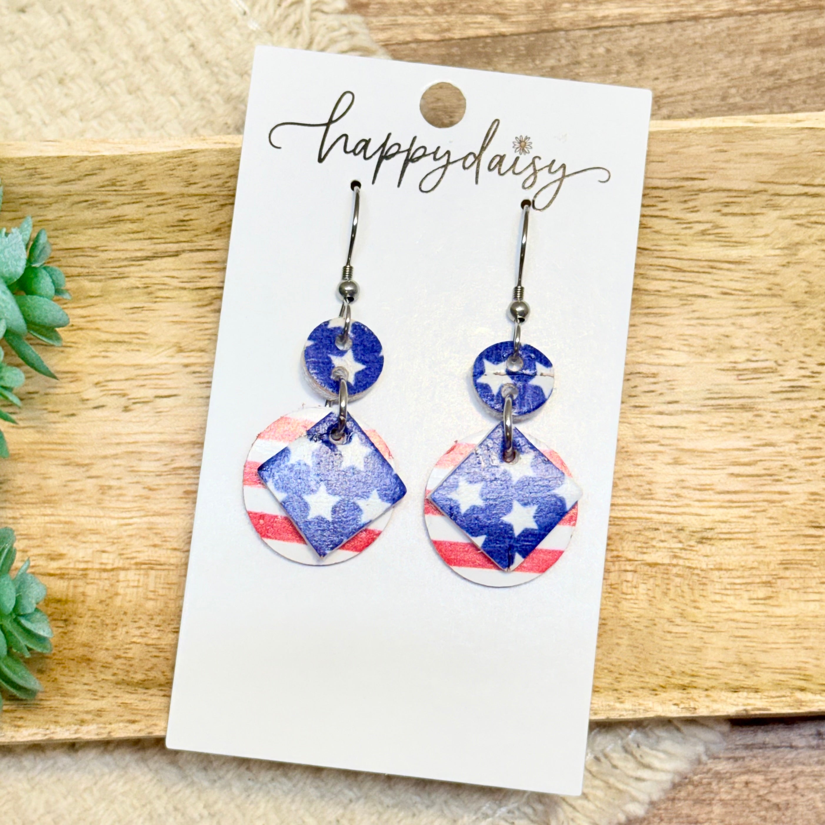 Star-Spangled Geometric Earrings