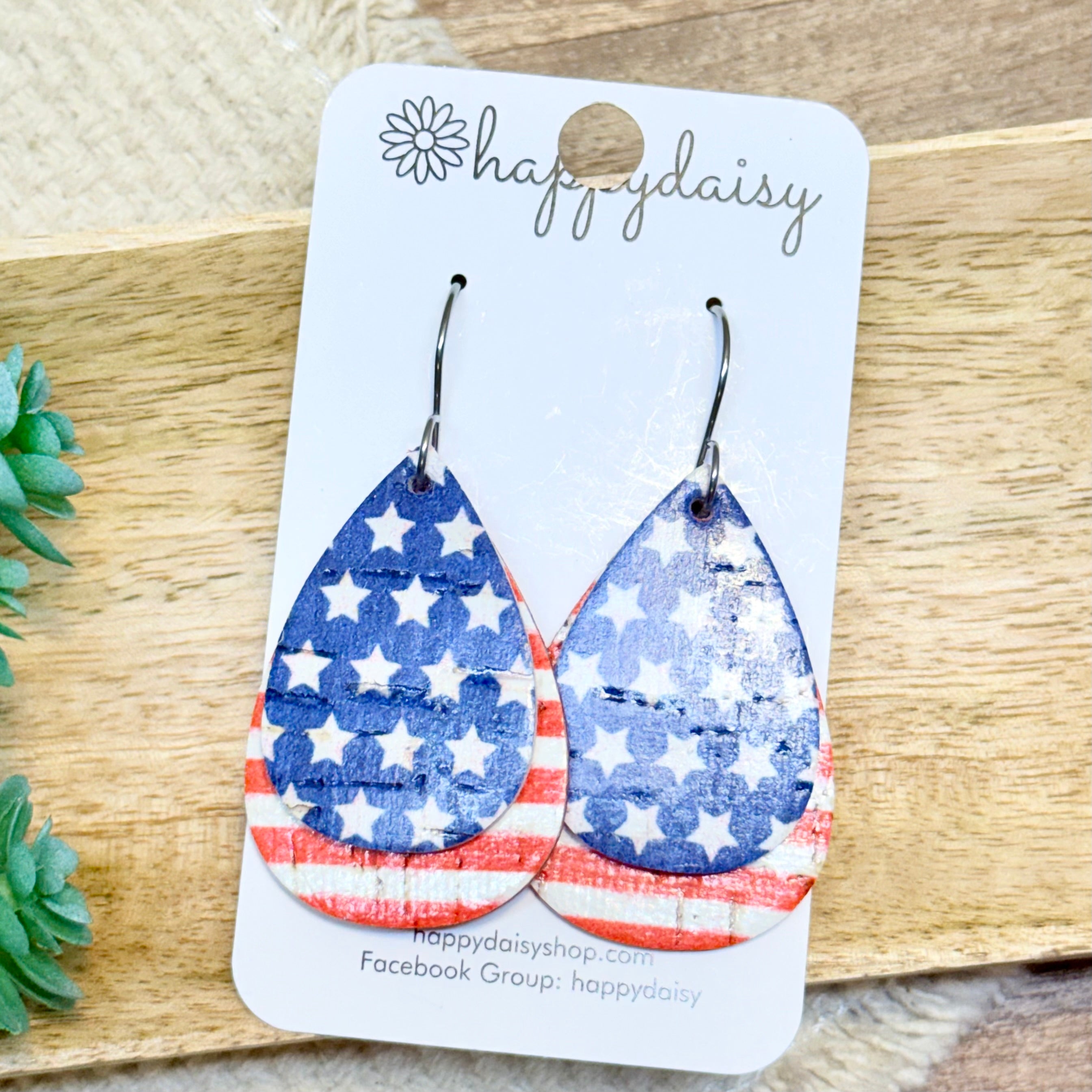 Star-Spangled Layered Teardrop Earrings