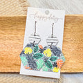 Tropical Sketch Hex Earrings