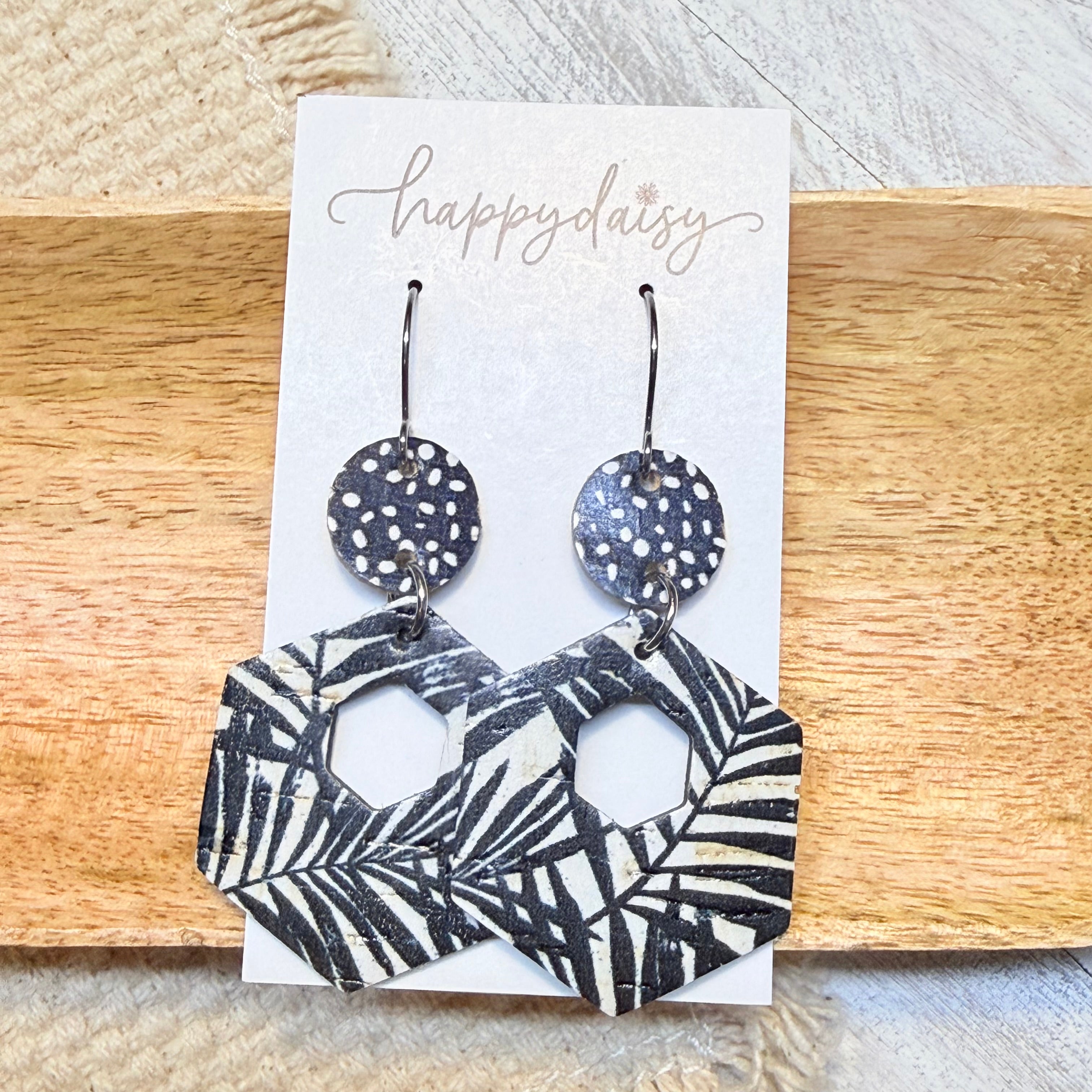 Midnight Palms Hexy Earrings