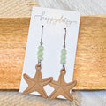 Taupe Starfish Earrings with Beads