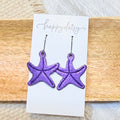 Purple Metallic Starfish Earrings