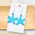 Turquoise Metallic Starfish Earrings