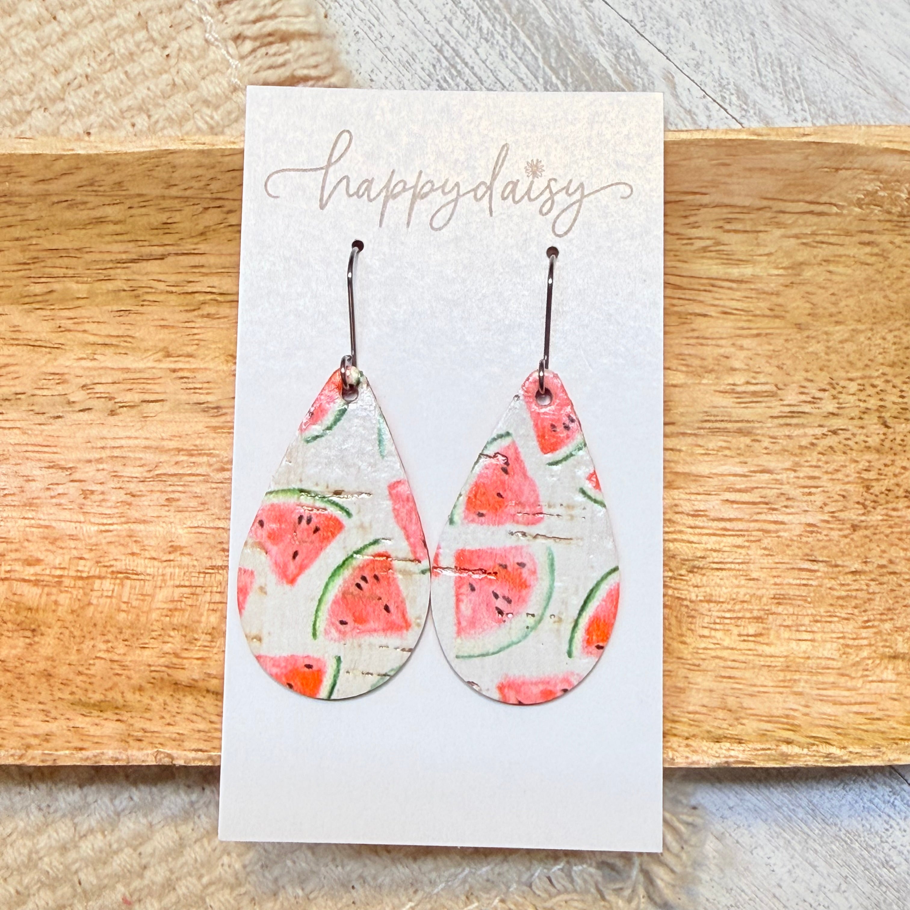 Sugar Baby Watermelon Teardrop Earrings